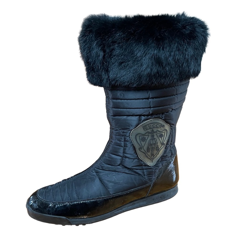 Gucci Hysteria Rabbit Fur Quilted Snow Boots